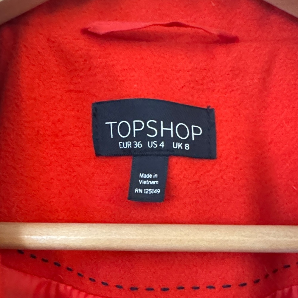 Topshop Bold Red Blazer Coat - Picture 2 of 5